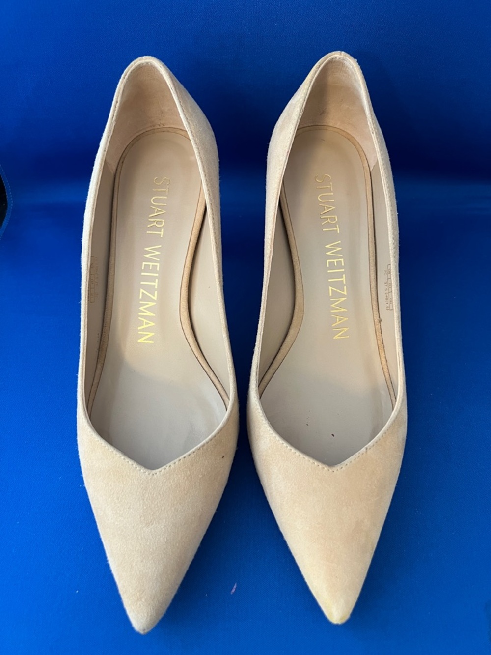 Stuart Weitzman Beige/Tan Suede Pointed-Toe Pumps Size 7C